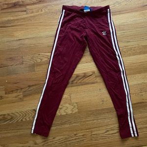 MAROON SZ SMALL ADIDAS LEGGINGS